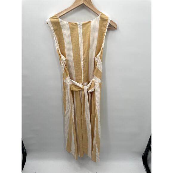 CHRISTOPHER & BANKS NWT Yellow & White Striped Midi Dress // 16 - Picture 7 of 10